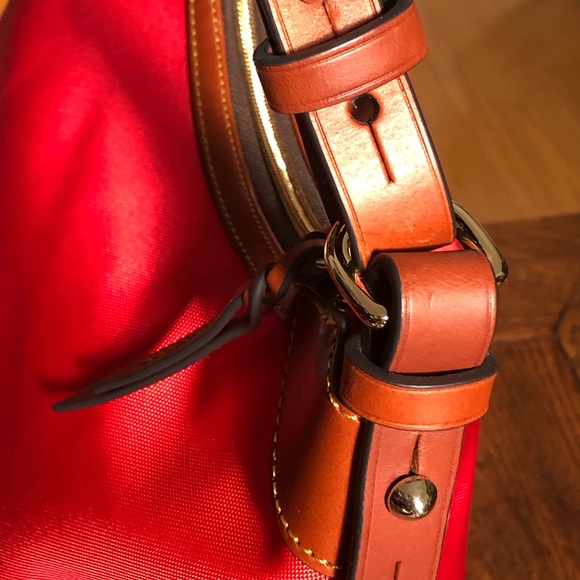 Dooney & Bourke Red Canvas Hobo Shoulder Bag - Picture 11 of 15